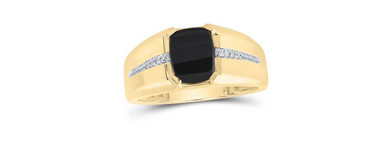 Black Onyx Diamond Ring
