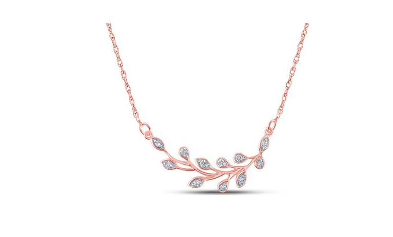 10K Diamond Floral Branched Fashion Necklace