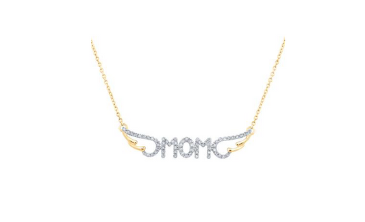 10K MOM Diamond Necklace