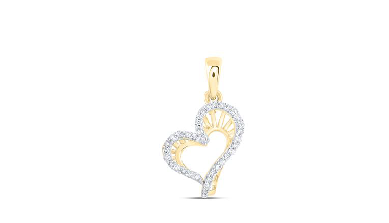 10K Fashion Heart Diamond Pendant