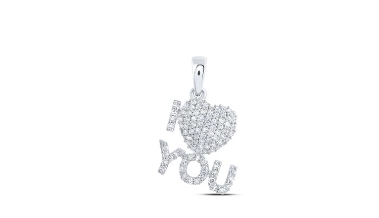 10K I luv U Diamond Pendant