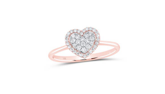 10K Halo Heart Fashion Diamond Ring
