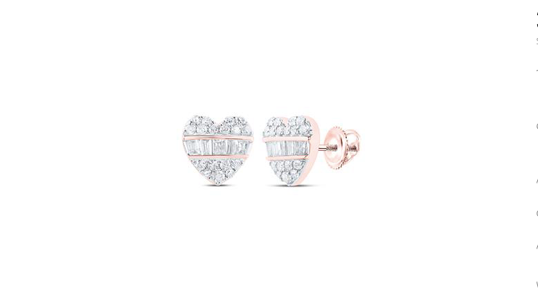 10K Diamond Heart Studs