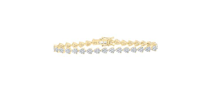 10K Pear Shaped Diamond Bracelet