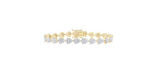 10K Ladies Pear Shaped Diamond Bracelet