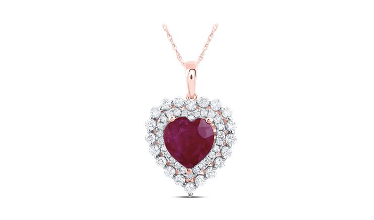 10K Diamond Heart Pendant