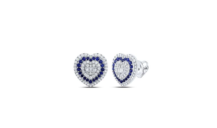 10K White Gold Heart Studs