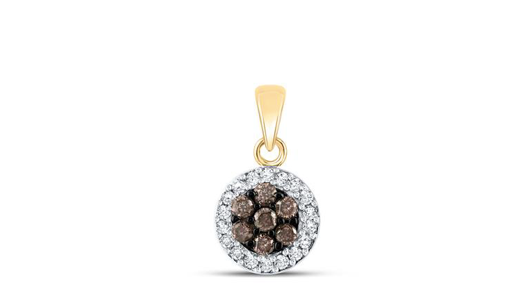 10K Natural Brown Diamond Pendant