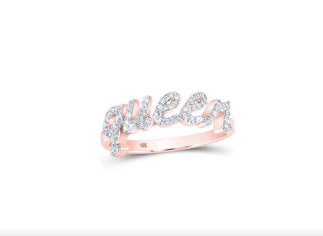 10K QUEEN Diamond Ring