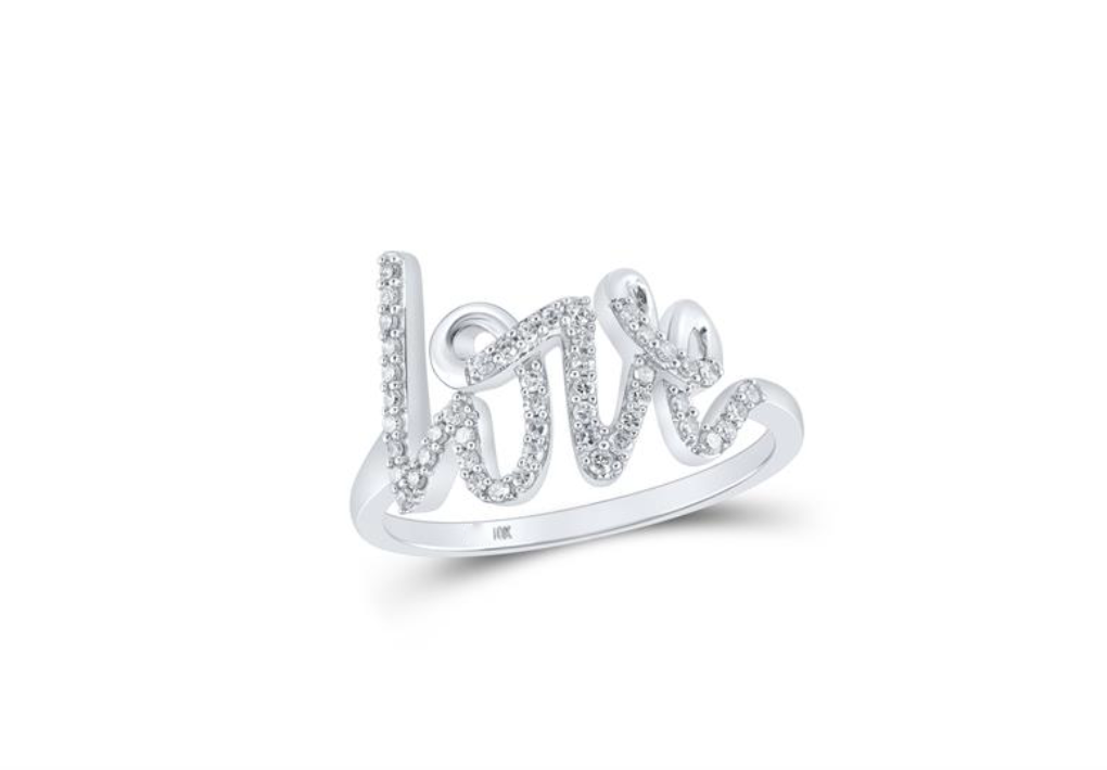 10K LOVE Diamond Ring