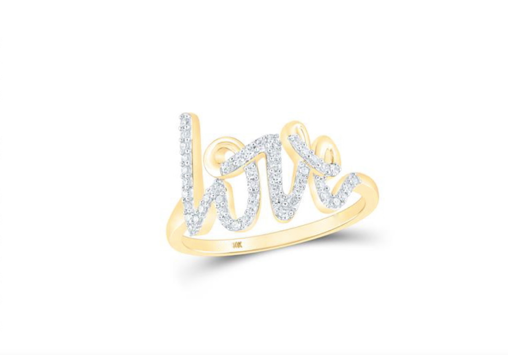 10K LOVE Diamond Ring