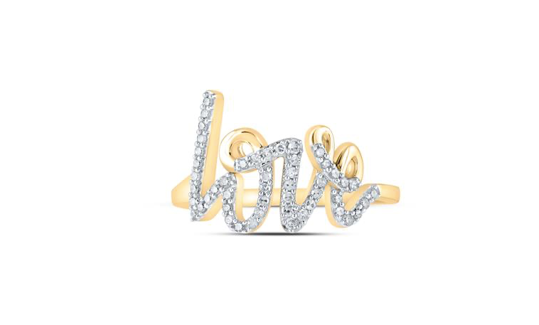 10K LOVE Diamond Ring