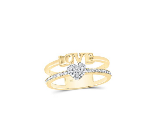 10K Diamond Heart Love Ring