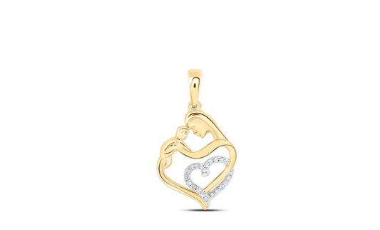 10K Mother Child Diamond Pendant