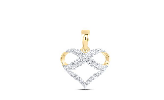 10K Infinity Diamond Heart Pendant