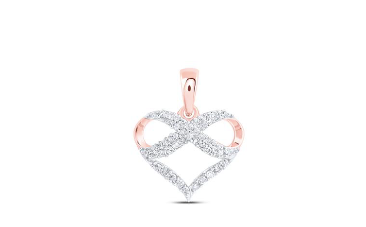 10K Infinity Diamond Heart Pendant