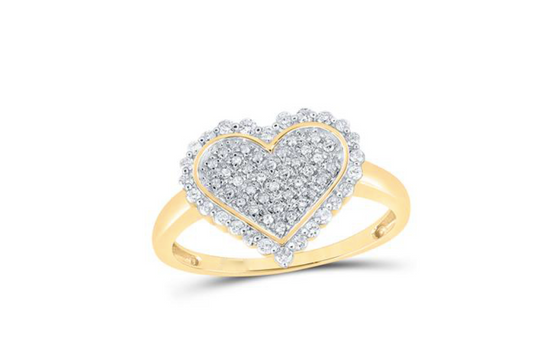 10K Yellow Gold Heart Diamond Ring