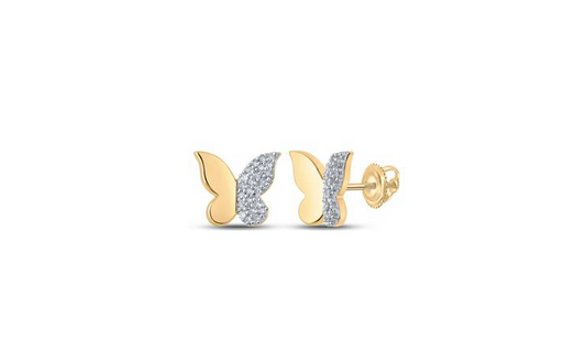 10K Diamond Butterfly Earrings