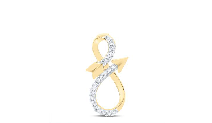 10K Infinity Arrow Diamond Pendant