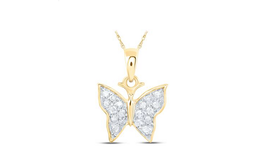 10K Diamond Butterfly Pendant
