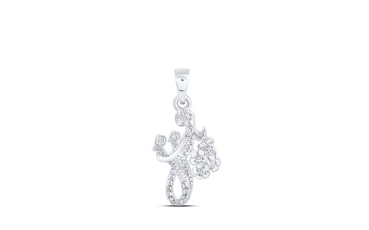 Sterling Silver MOM Child Diamond Pendant