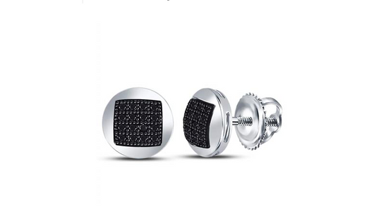 Sterling Silver Black Diamond Earrings
