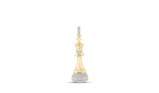 10K King Chess Diamond Charm