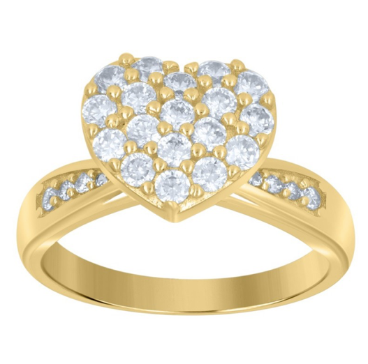 10K White Sapphire Engagement Ring