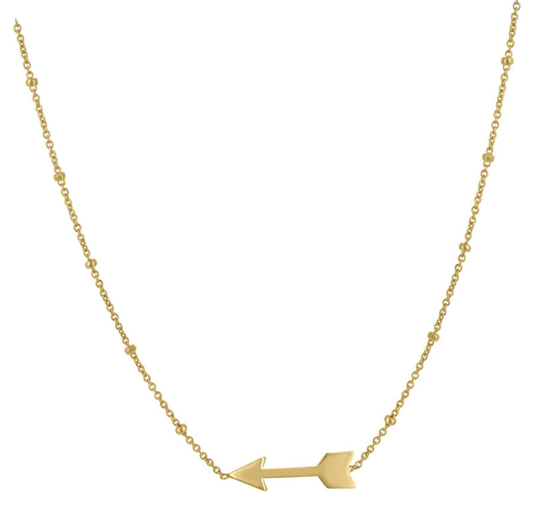 14K Yellow Gold Arrow Necklace