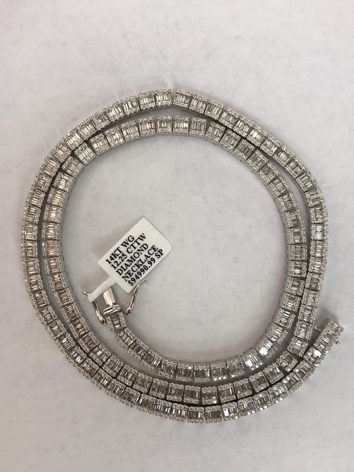 Diamond Baguette Necklace